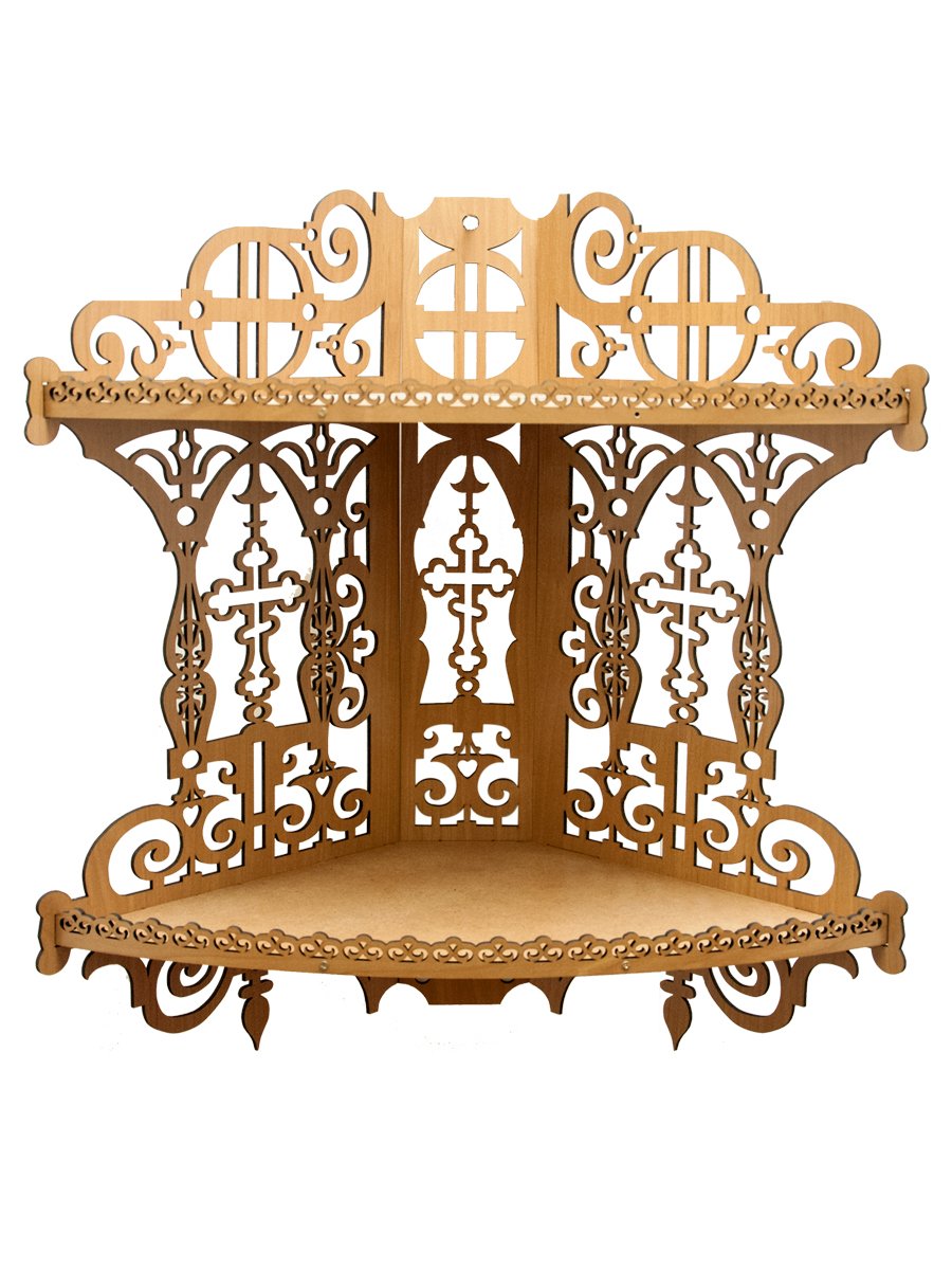 Чертеж угловой полки для икон