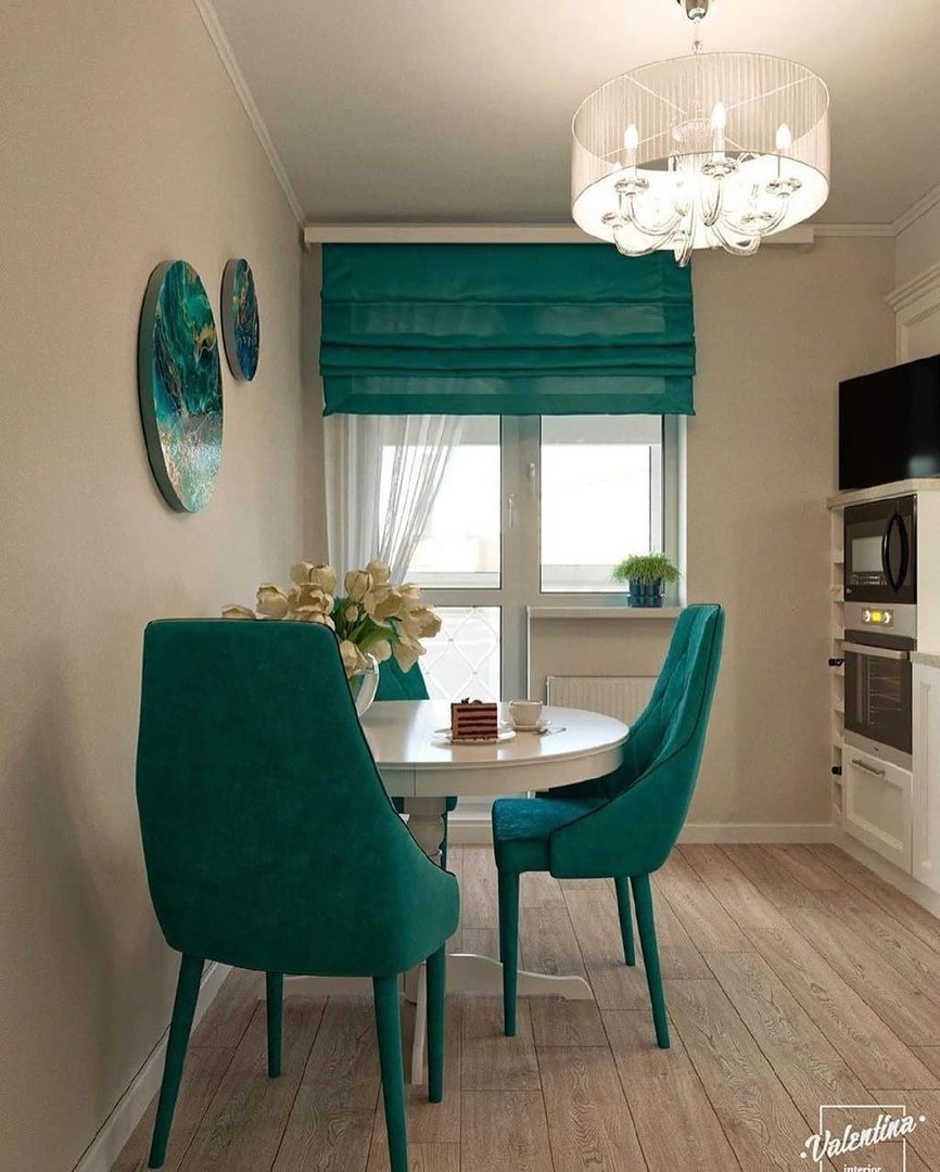 Зеленые акценты в интерьере кухни