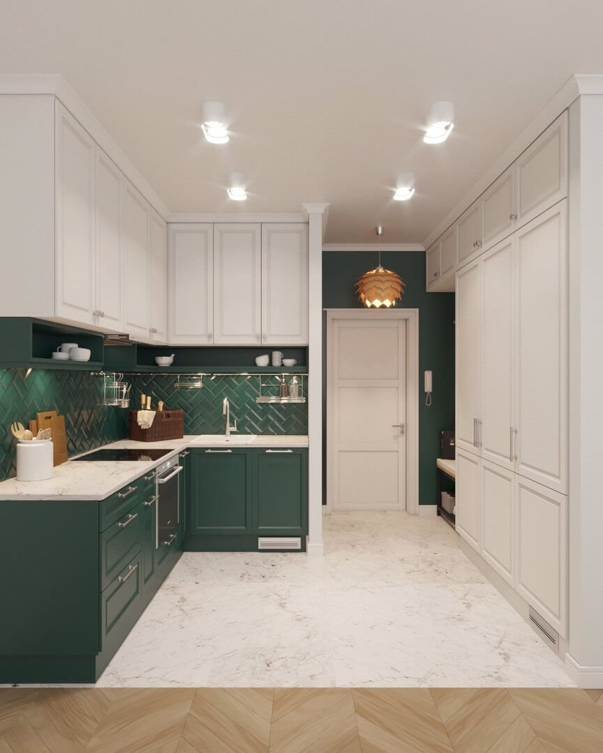 Кухни цвет Силк изумрудный