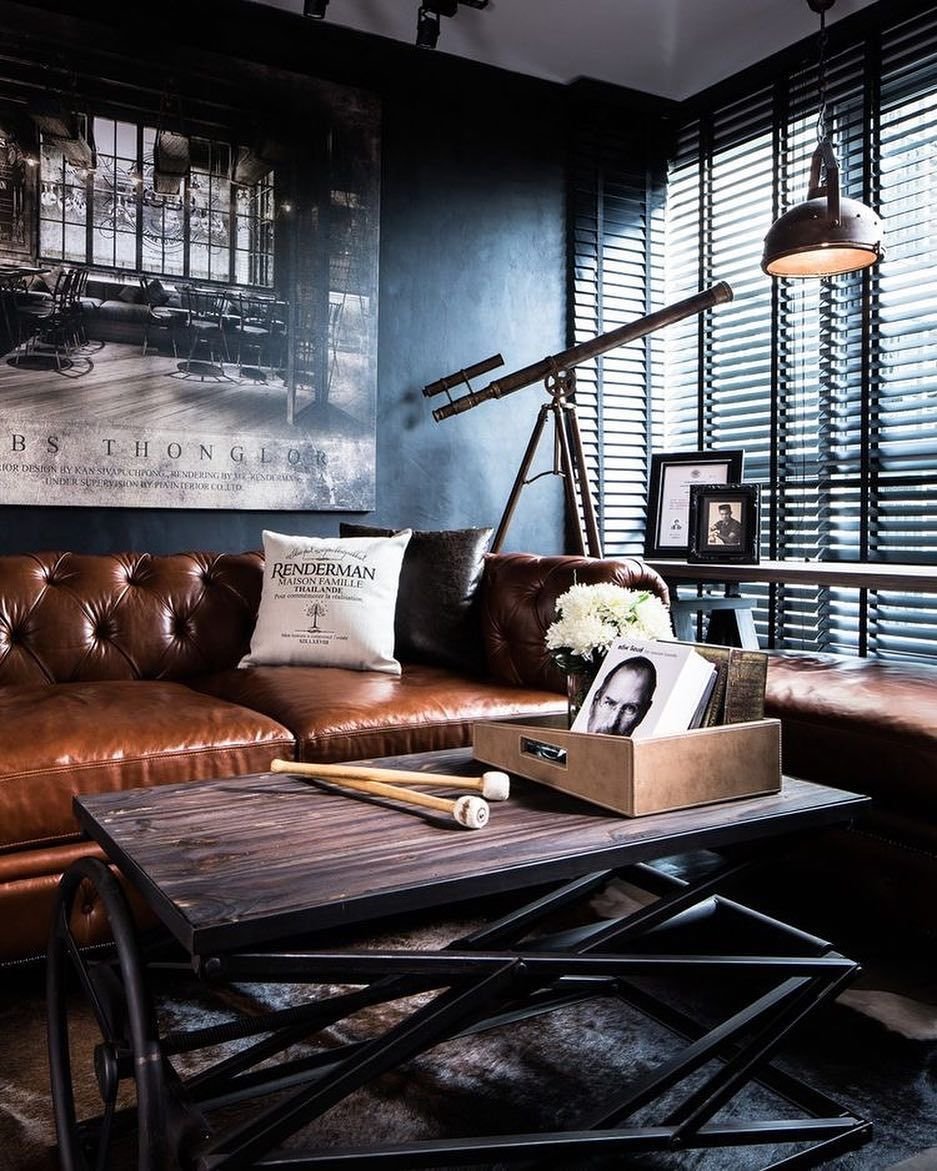 Гостиная лофт Индастриал интерьер