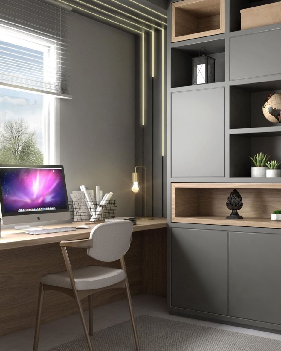 Стенка в гостиную с рабочим местом