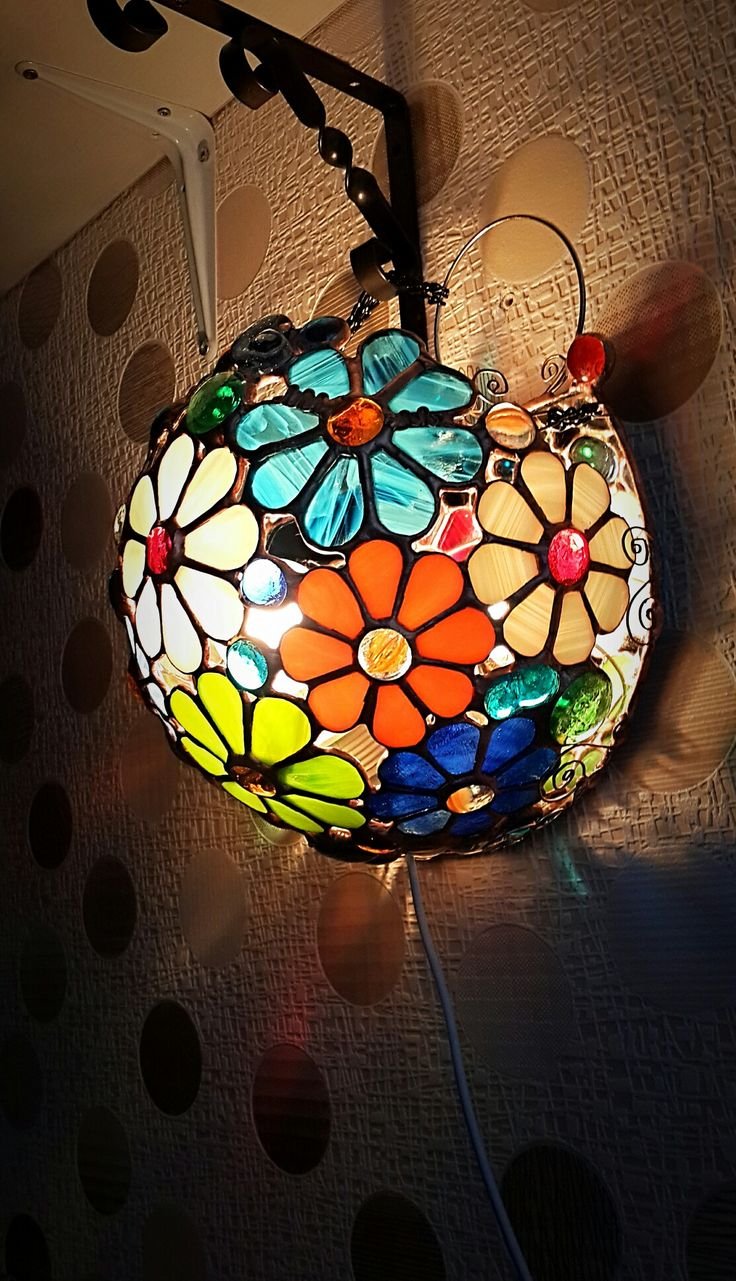 Нимфея витражная лампа Тиффани