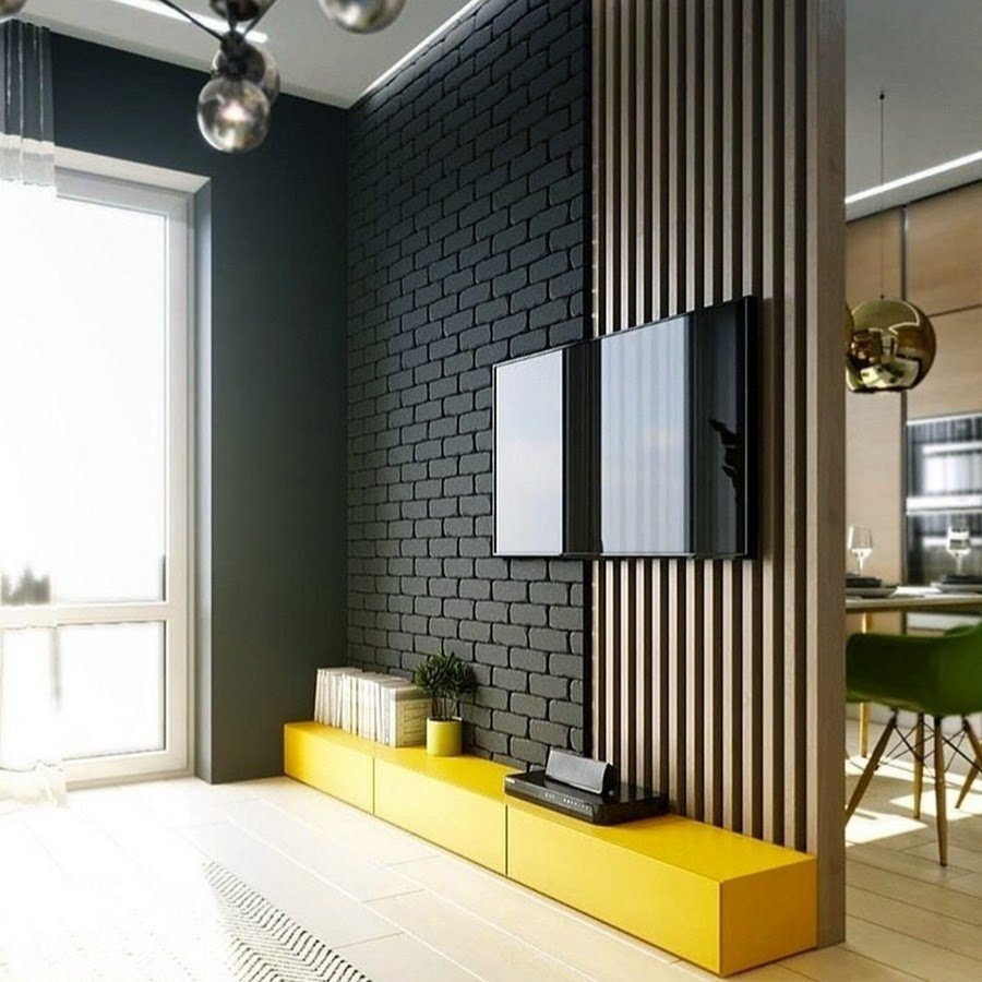 Деревянные рейки в спальне