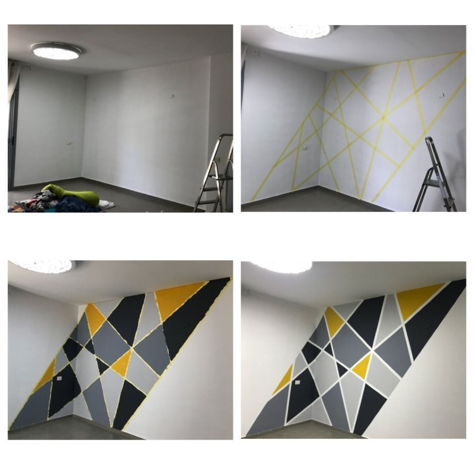 Декор стен с помощью малярного скотча