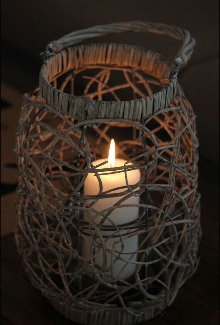 Подсвечник фонарь из ротанга