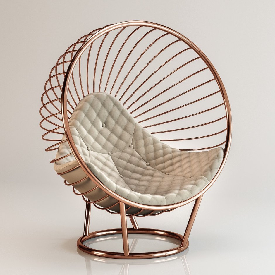 Круглое металлическое кресло