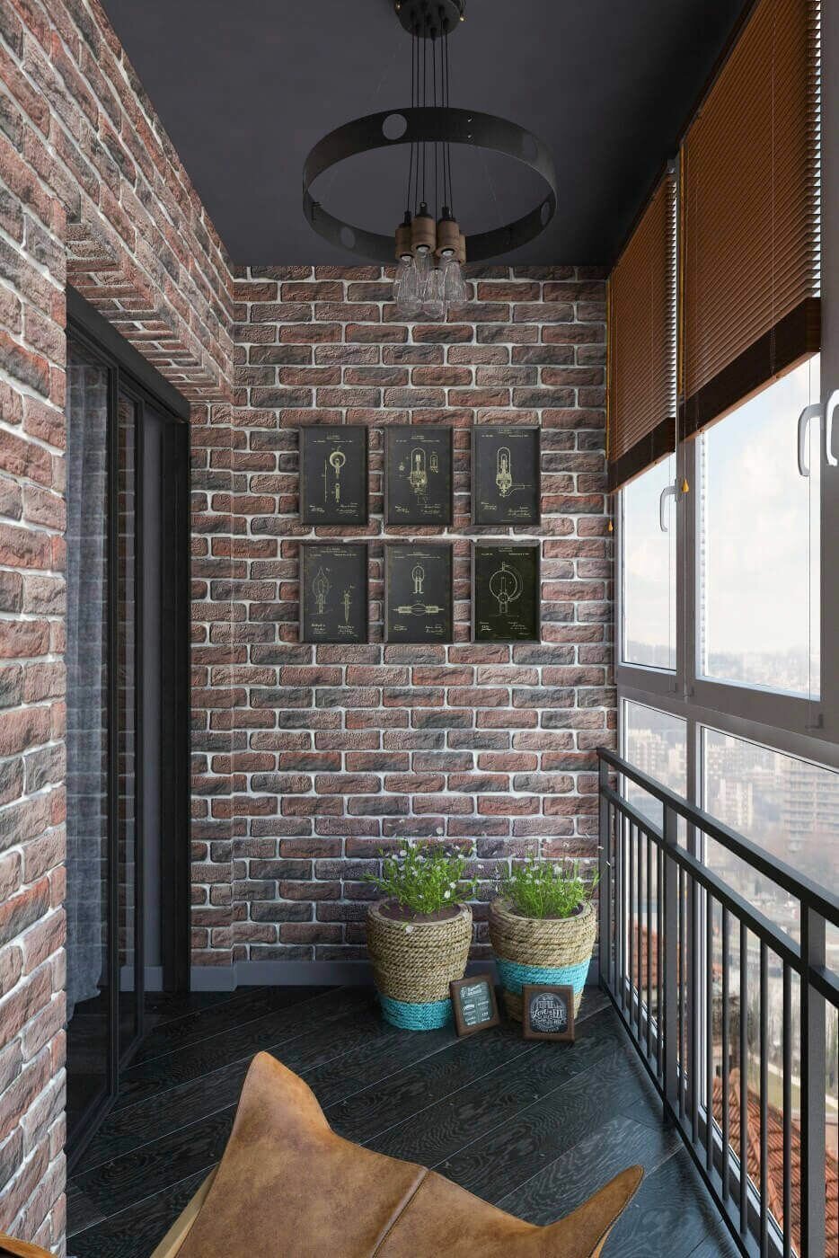 Балкон белый кирпич