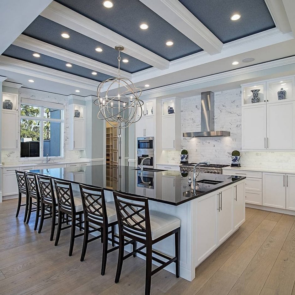 Кухонный потолок из гипсокартона