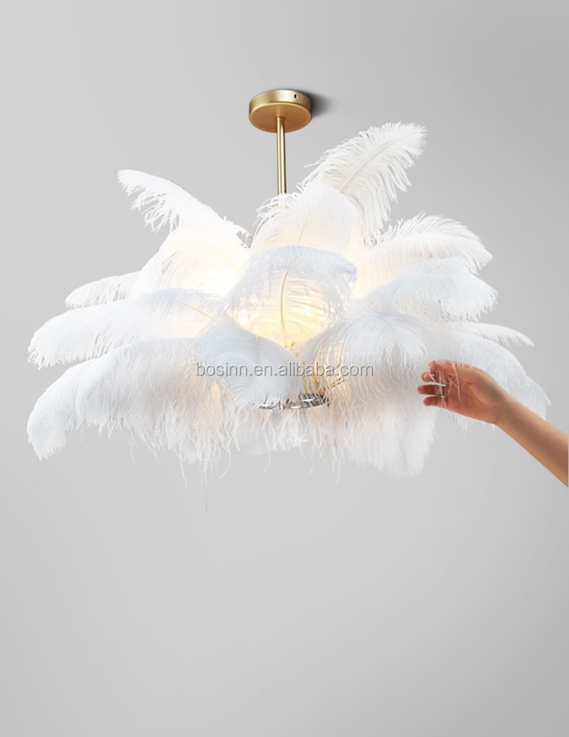Люстра Guang White Feather Chandelier