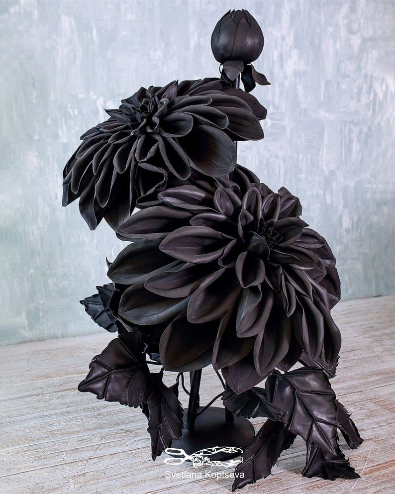 Фоамиран цветы черные