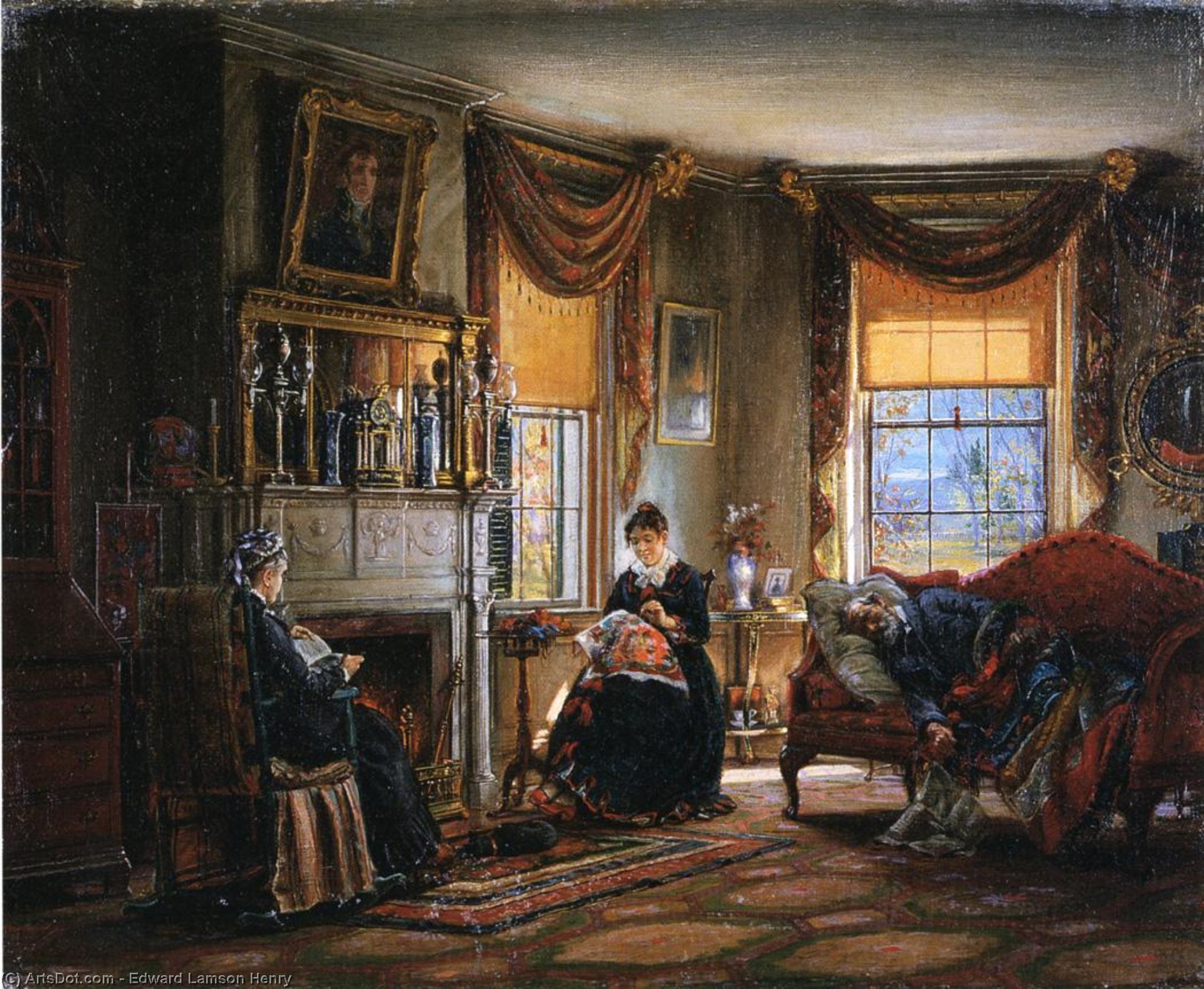 Дворянский быт века. Carl Herpfer (1836-1897). Художник. Edward Lamson Henry художник.