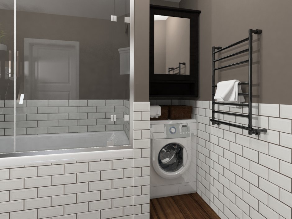 Перегородка в ванной для стиральной машины