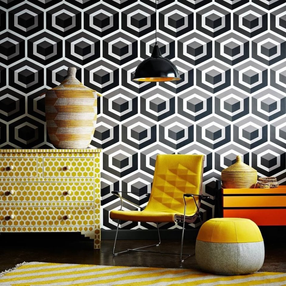 Орнамент соты в интерьере