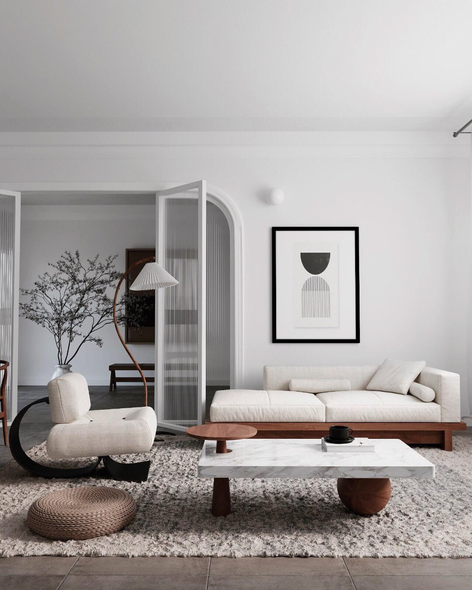 Джапанди кухня гостиная