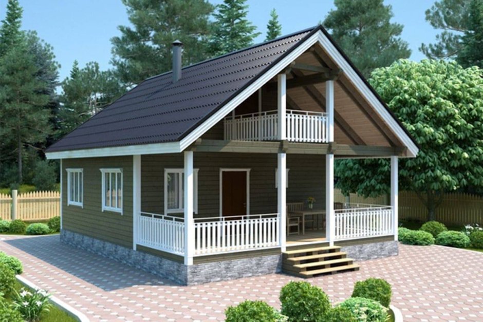 Веранда с балконом к дому