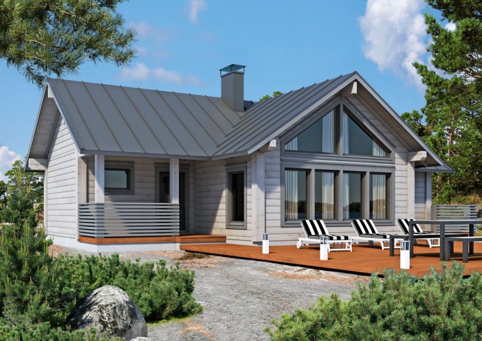 Дом с широкой крышей