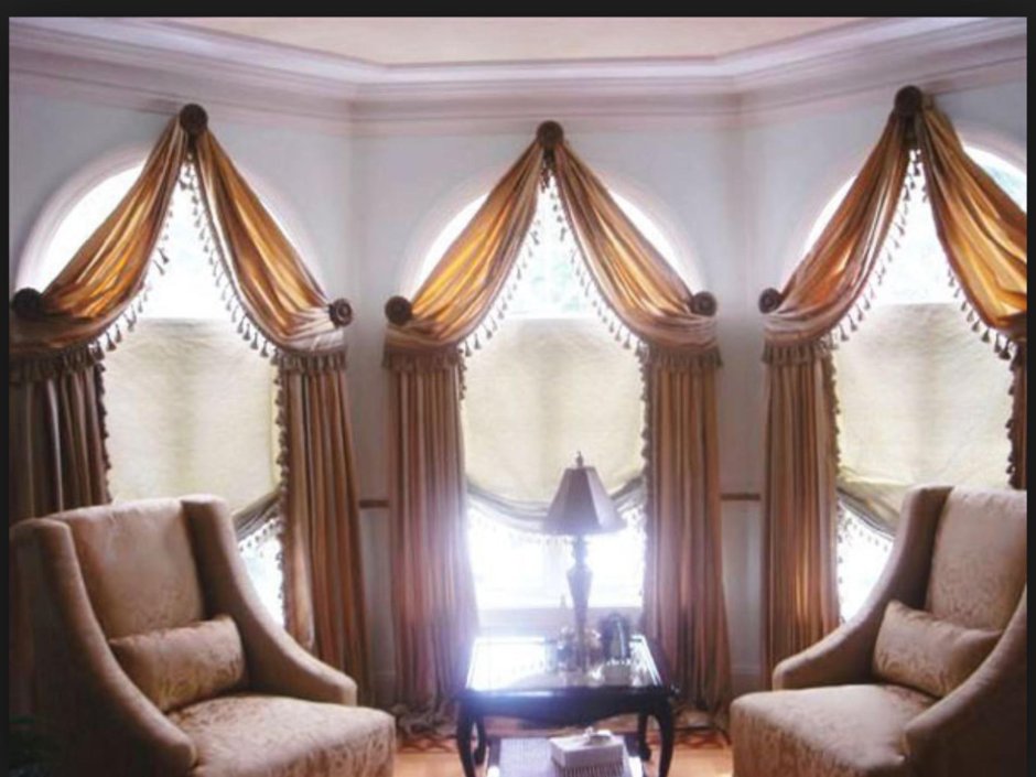 Занавески на круглые окна