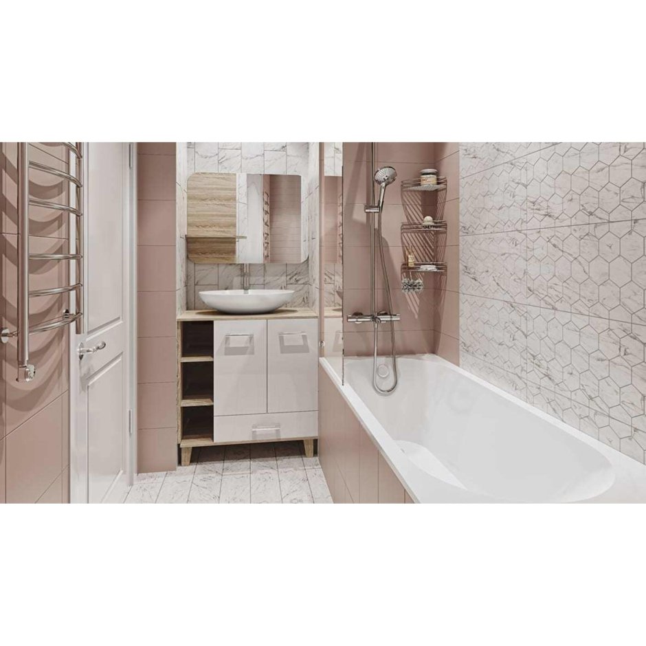 Плитка настенная Marble «гексо» 60x30 см 1.62 м2 цвет белый матовый