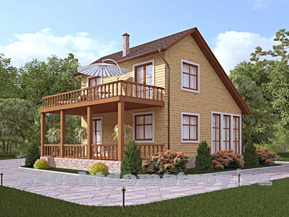 Дом с мансардой и террасой 120кв