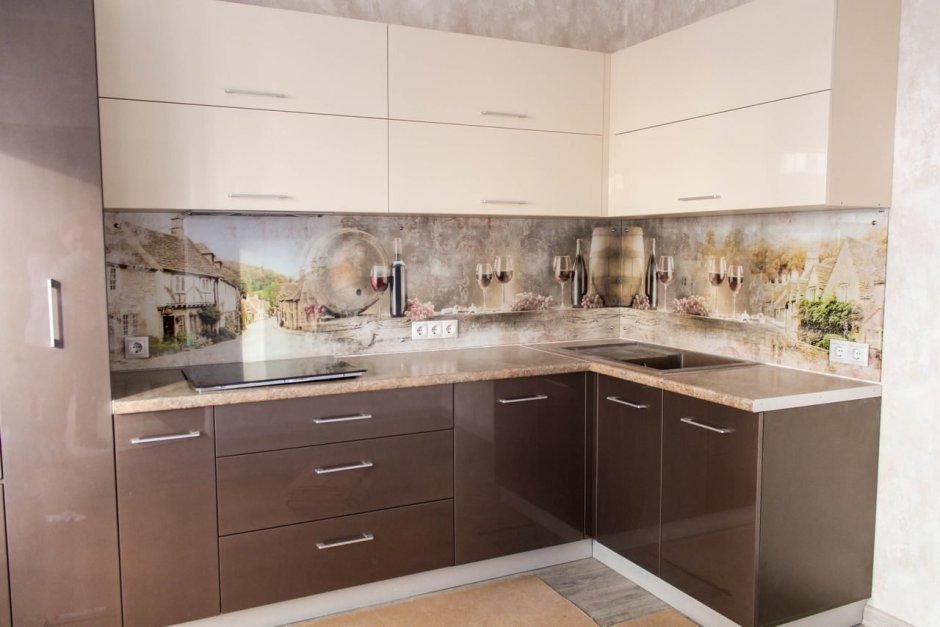 Кухня Алвик кашемир и базальт глянец