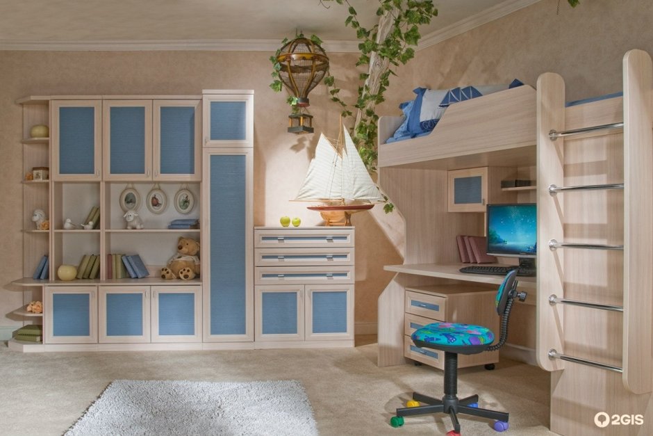 Лазурит детская розовая мебель