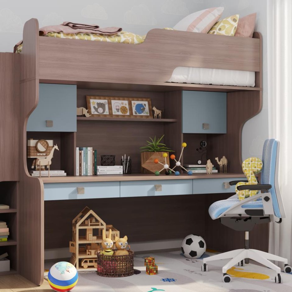 Кровать чердак Тиана лазурит