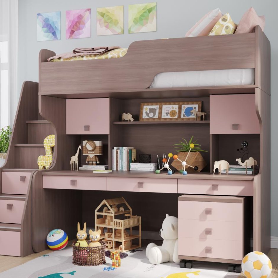 Кровать чердак Тиана лазурит