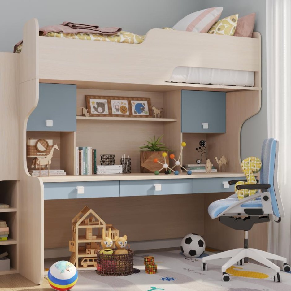 Детская с серой мебелью