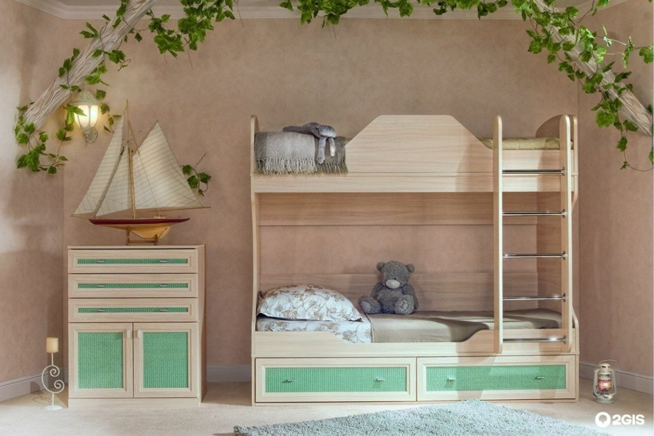 Двухъярусная кровать лазурит
