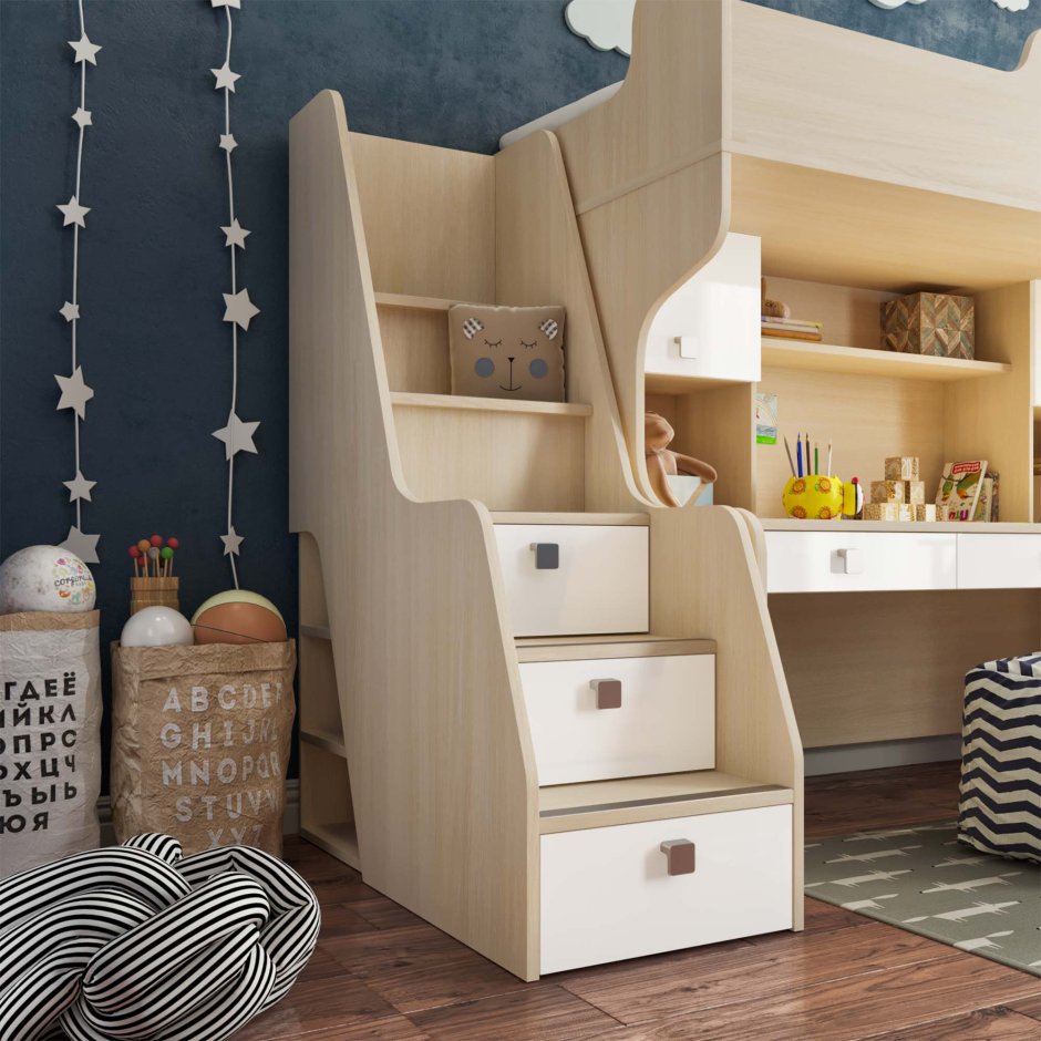 Кровать-чердак с рабочей зоной Мираж 5