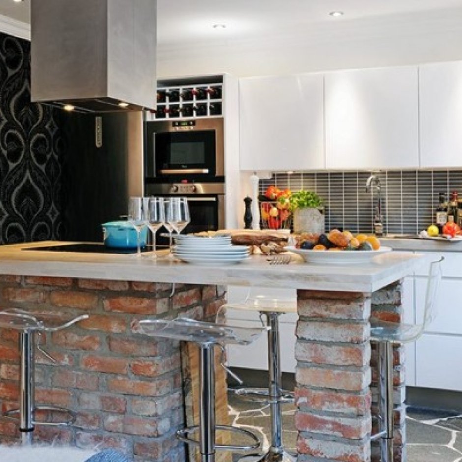 Барная стойка из кирпича