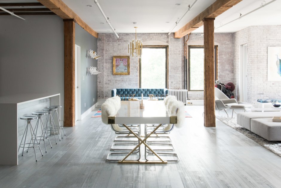 Латуни интерьер лофт