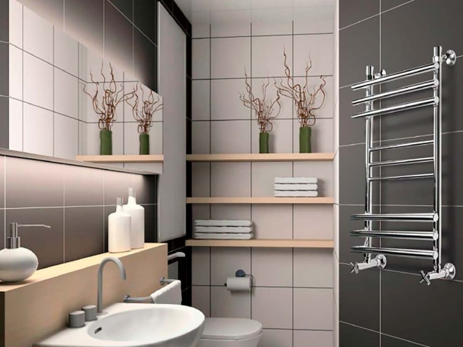 Планировка ванной комнаты с полотенцесушителем