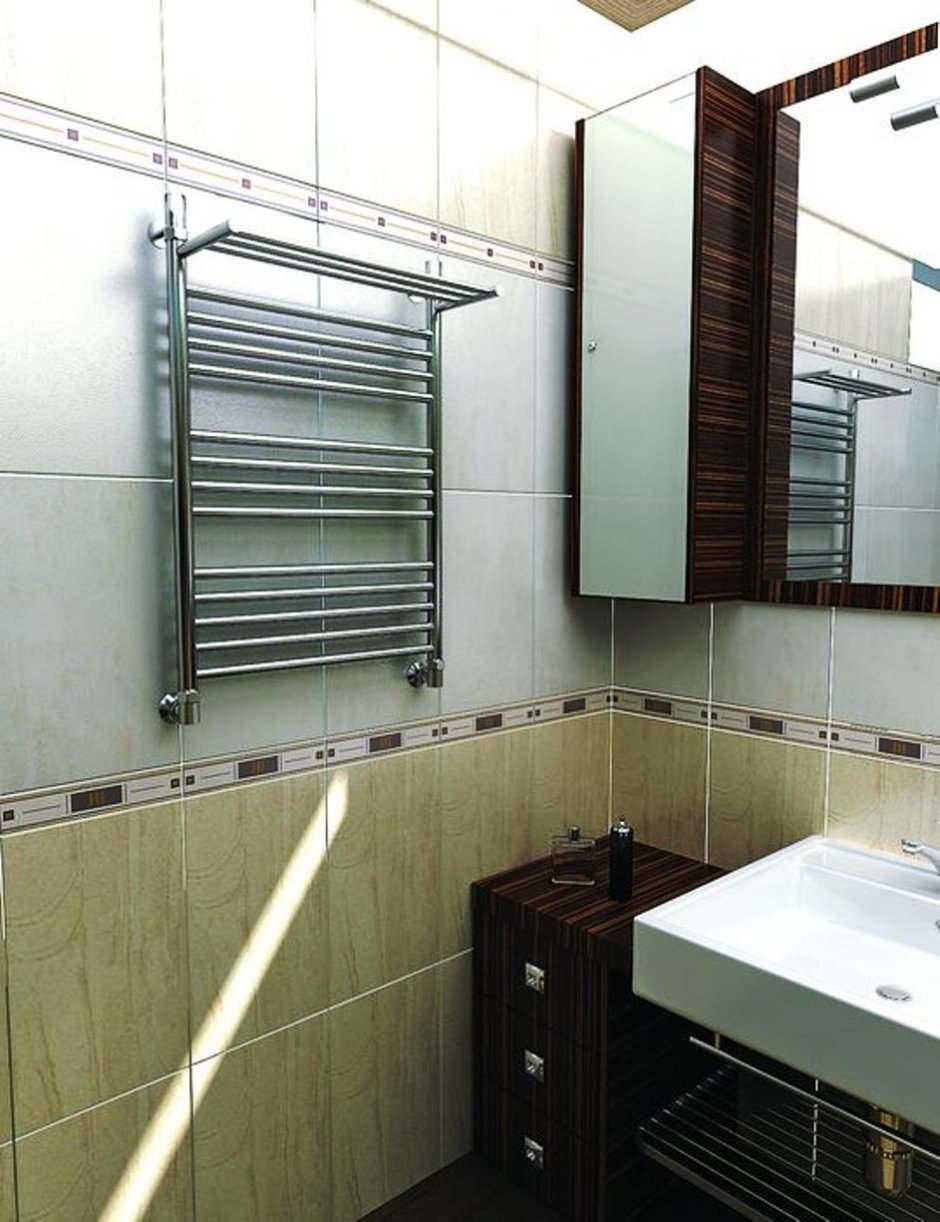 Полотенцесушители и раковины в ванной