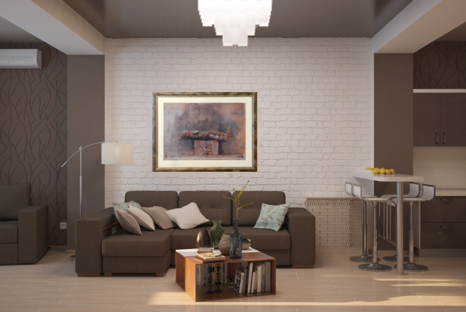 Диван в интерьере студии