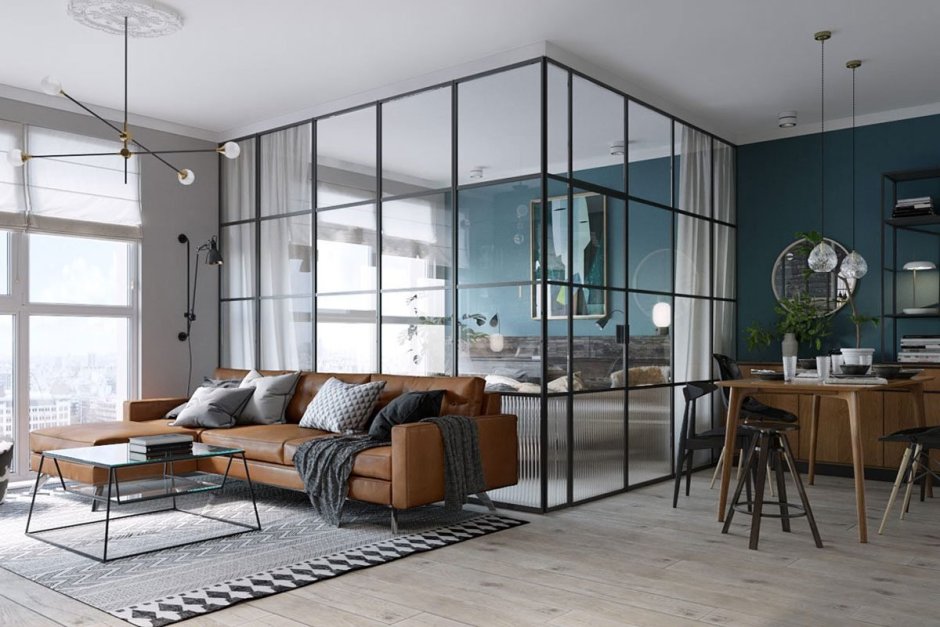 Стеклянные перегородки в интерьере