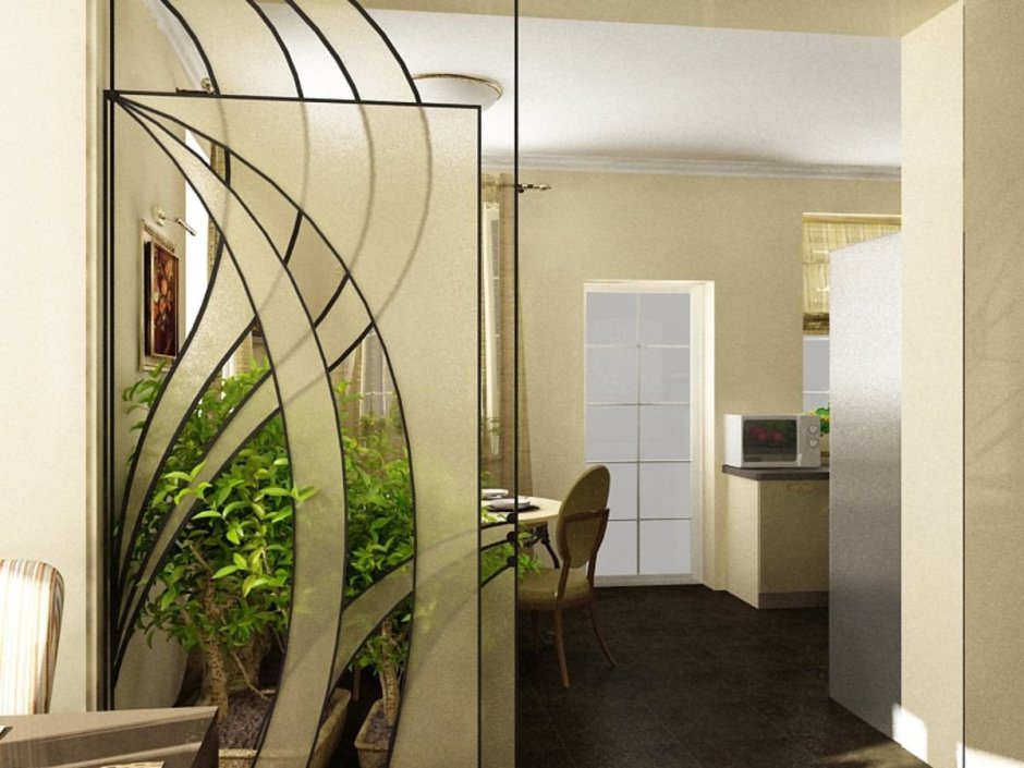 Декоративные стеклянные перегородки