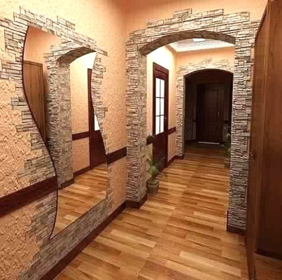 Дверной проем декоративным кирпичом