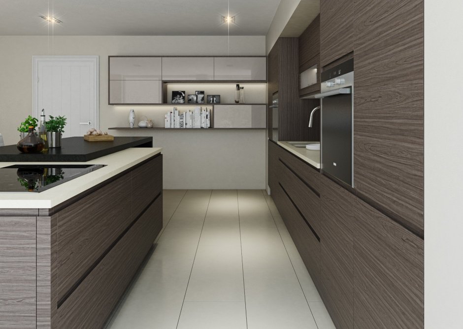 Кухня серый кашемир