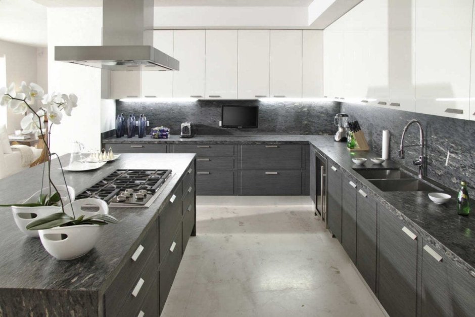 Кухня Вайт грей графит