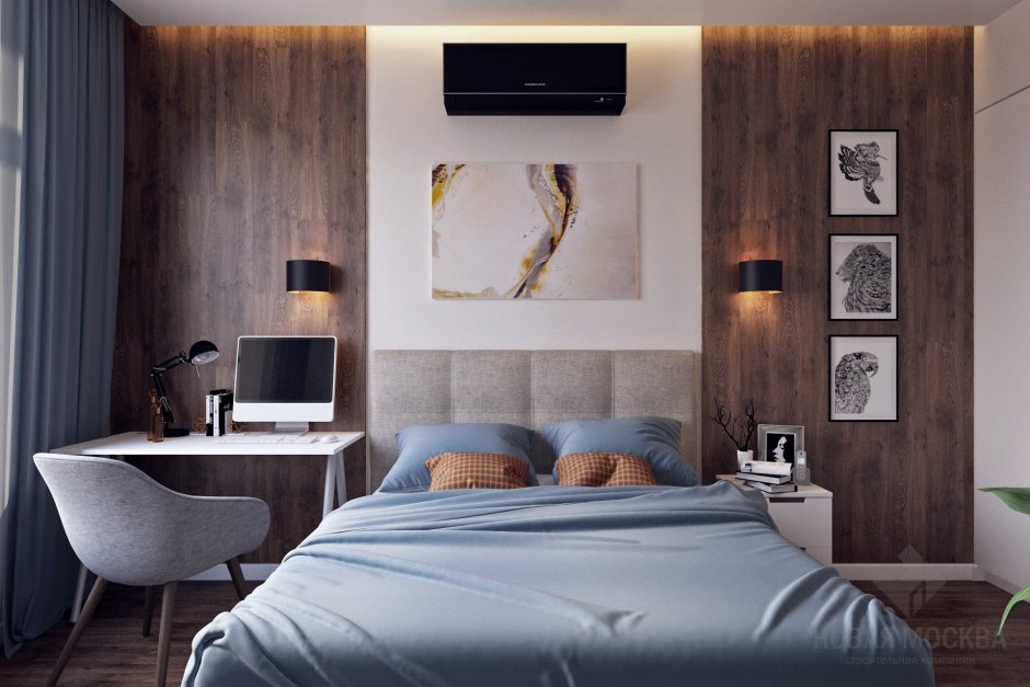 Кварц винил на стене в интерьере