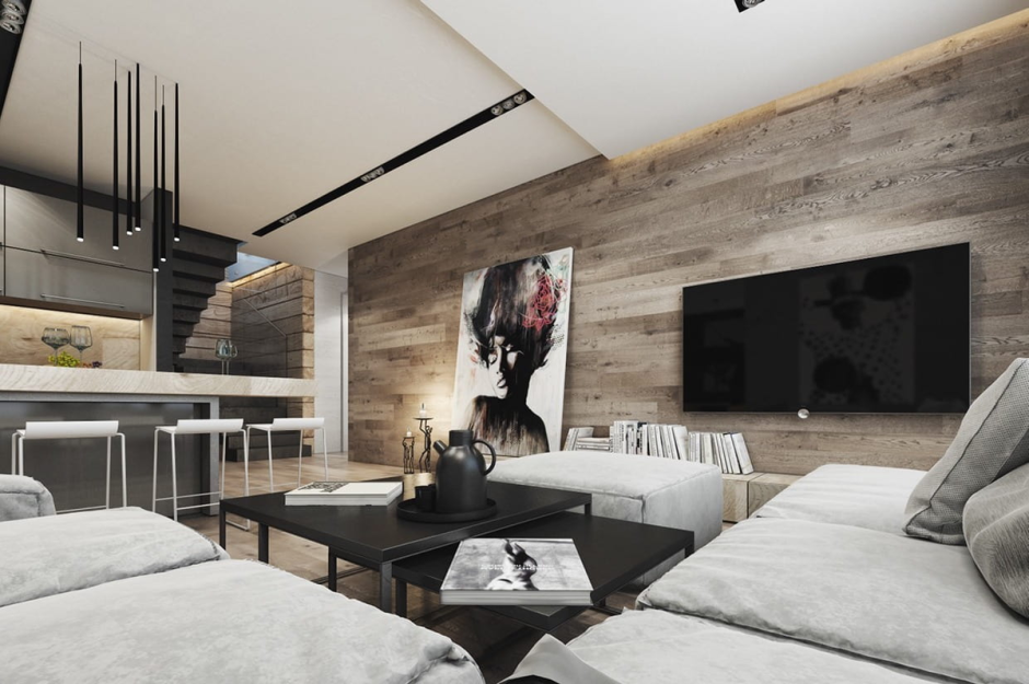 Отделка стены кварц винилом