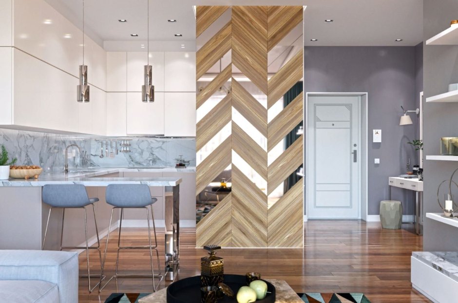 Керамогранит в коридоре на стене