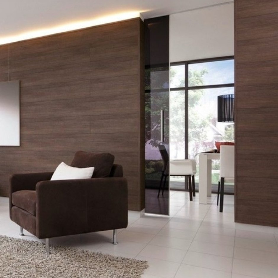 Отделка стен кварцвиниловой плиткой