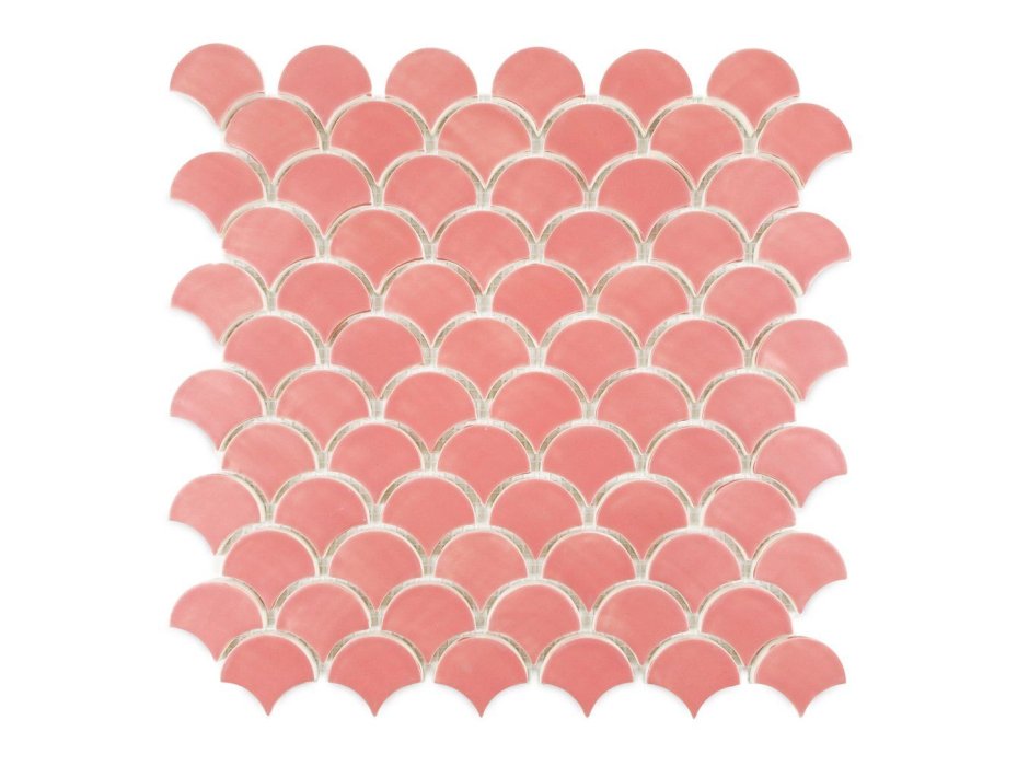 Мозаика рыбья чешуя розовая