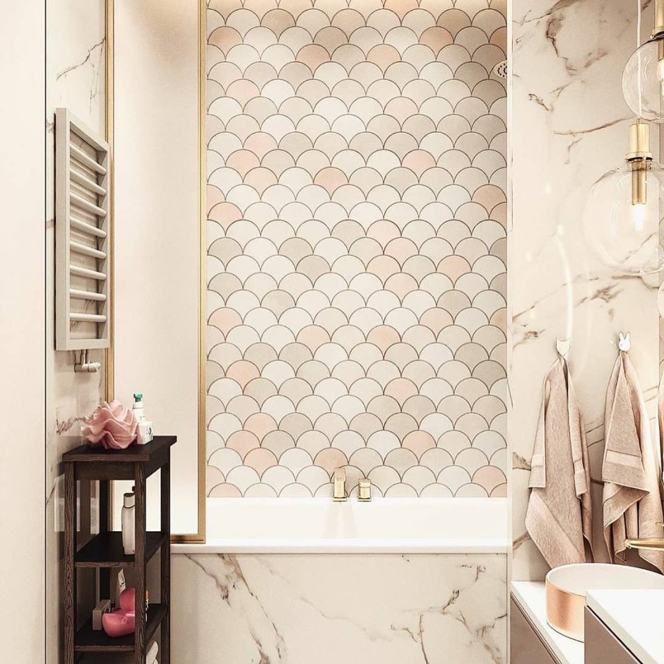 Ванная комната в светлых тонах плитка