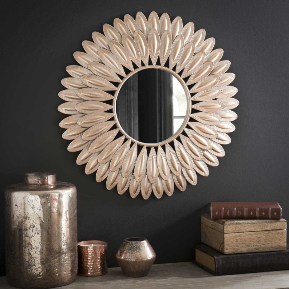 Как украсить зеркало круглое в саду