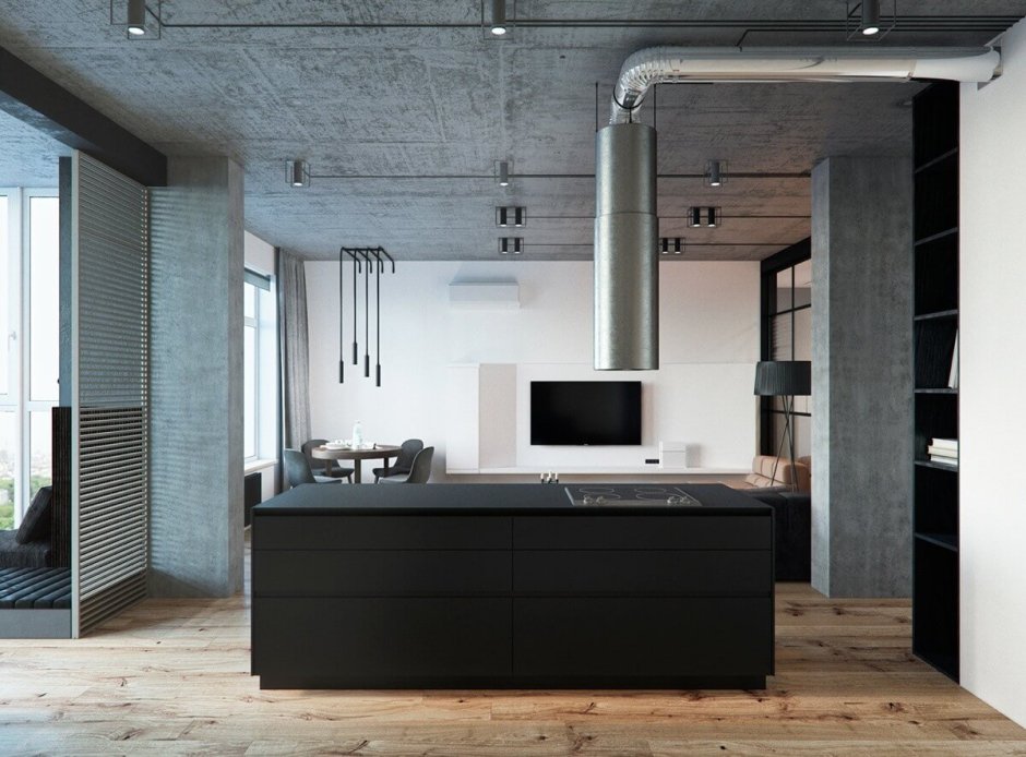 Вытяжка в стиле лофт