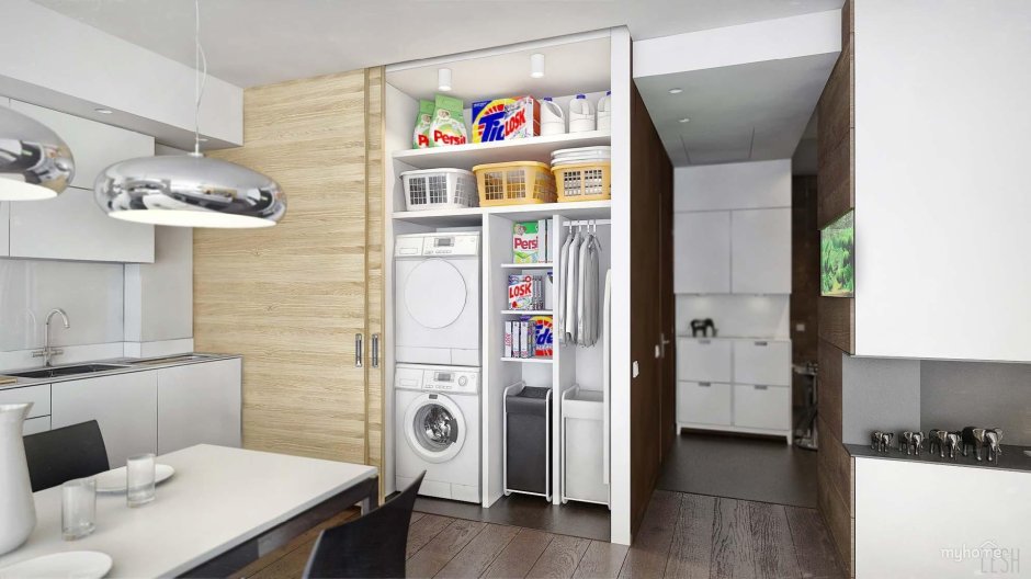 Шкаф для стиральной машины на кухне