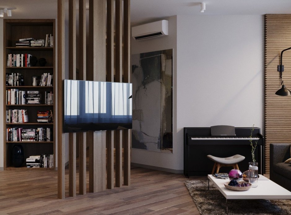 Перегородка для телевизора в гостиной